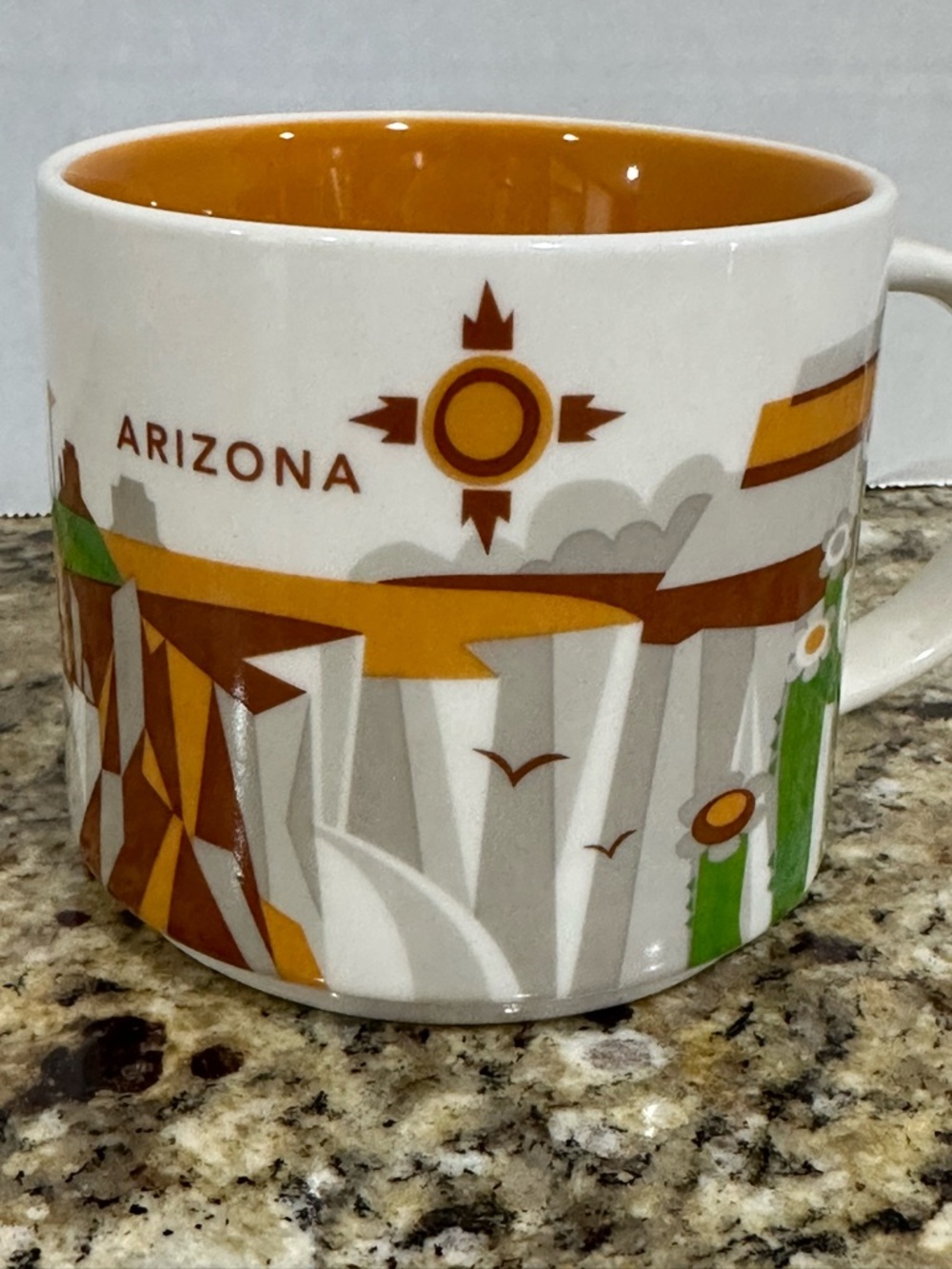 Starbucks Arizona White Orange Green Ceramic Mug